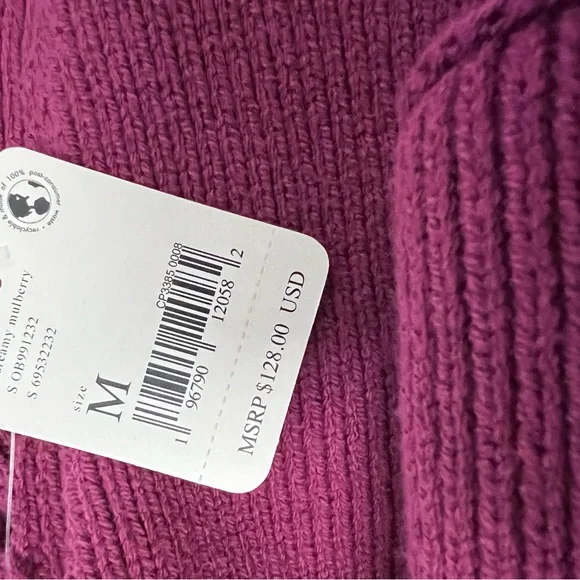 NWT $128 Free People Dreamy Mulberry Tunic (Oversized) Sweater - Medium - Picture 6 of 8
